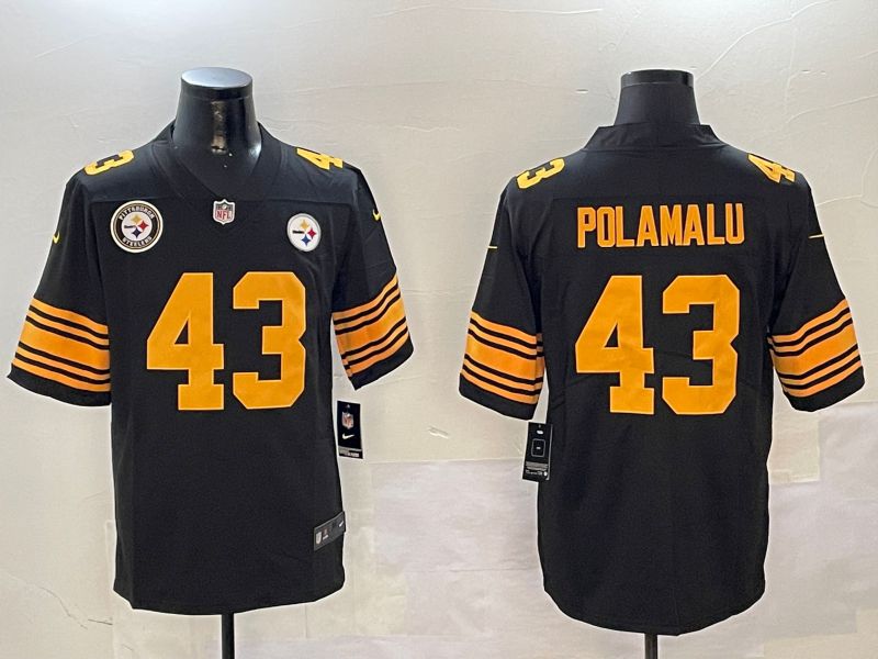Men Pittsburgh Steelers #43 Polamalu Black 2024 Nike Limited NFL Jersey style 01021->san francisco 49ers->NFL Jersey